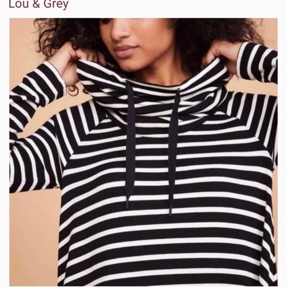 Lou & Grey black white stripe easy signature soft stretch Knit dress size S - Picture 2 of 15